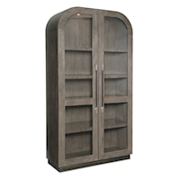 Contemporary 2-Door Display Cabinet with Interior Lighting