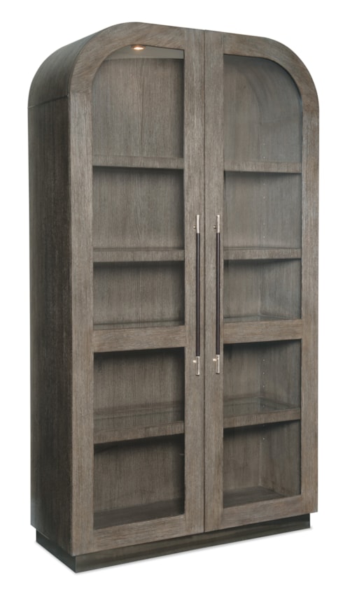Contemporary 2-Door Display Cabinet with Interior Lighting
