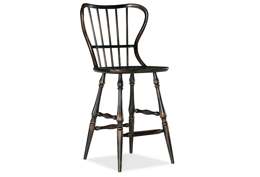 Ciao Bella Spindle Back Bar Stool by Hooker Furniture at Miller Waldrop Furniture and Decor