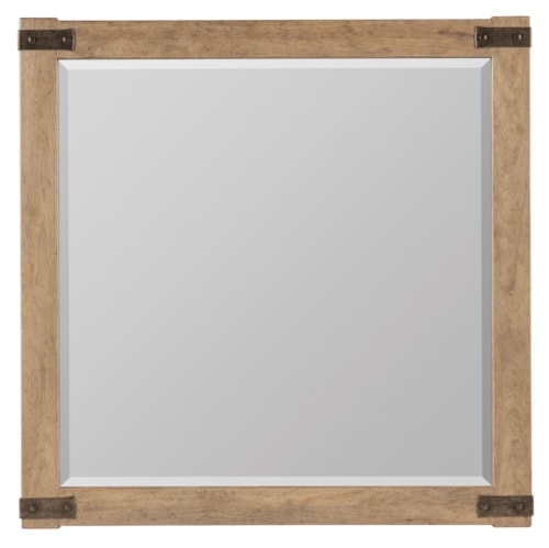 Rustic Square Mirror with Hammered Metal Accents