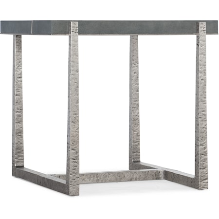 Casual End Table with Metal Base