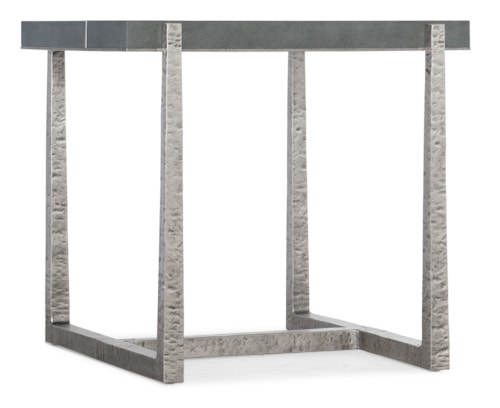 Casual End Table with Metal Base