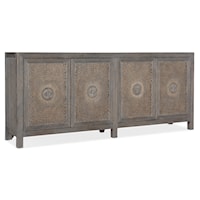 Transitional Four Door Entertainment Console