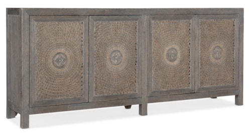 Transitional Four Door Entertainment Console