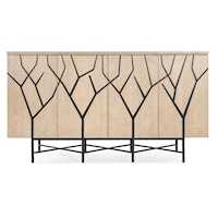 Transitional Entertainment Credenza with Adjustable Shelving