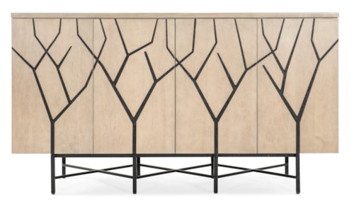 Transitional Entertainment Credenza with Adjustable Shelving