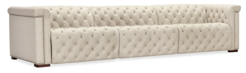 Traditional Power Reclining Chesterfield Sofa with Power Headrests