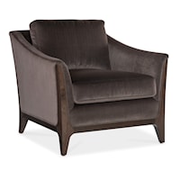 Transitional Upholstered Accent Chair with Wood Frame