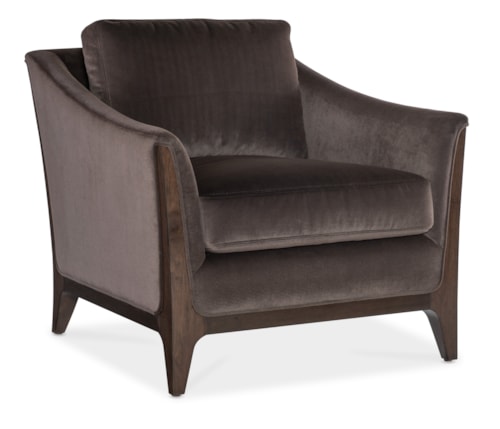Transitional Upholstered Accent Chair with Wood Frame