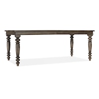 Traditional Rectangle Dining Table with Two 22-Inch Leaves