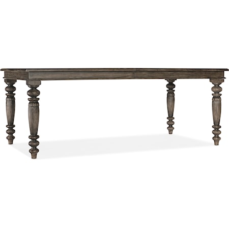 Traditional Rectangle Dining Table with Two 22-Inch Leaves