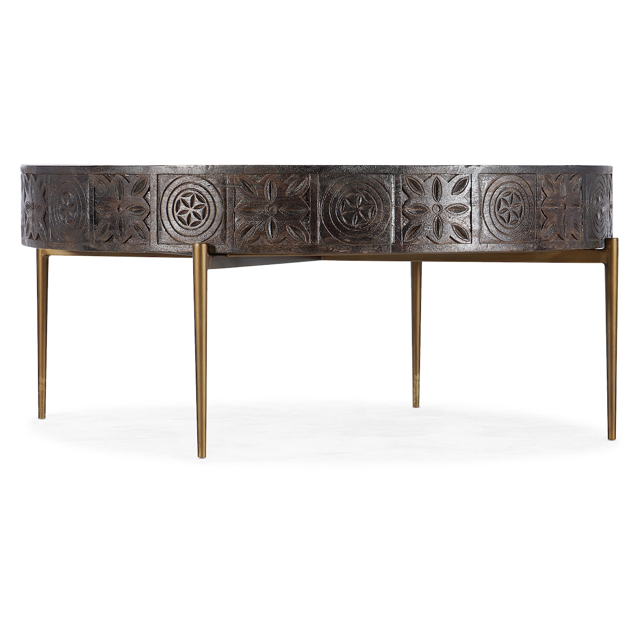 Hooker Furniture Commerce and Market Carved Round Cocktail Table
