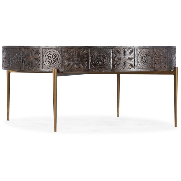 Hooker Furniture Commerce and Market Carved Round Cocktail Table