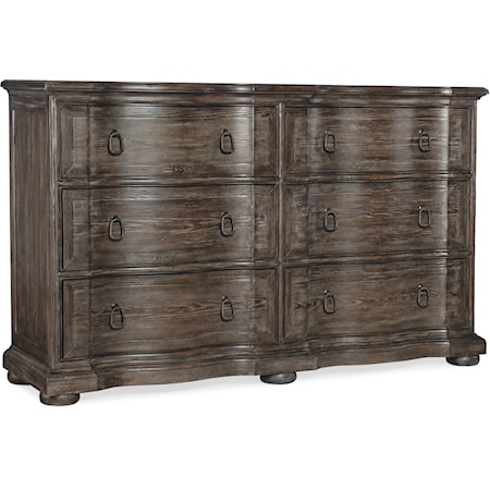 Traditional Six-Drawer Dresser