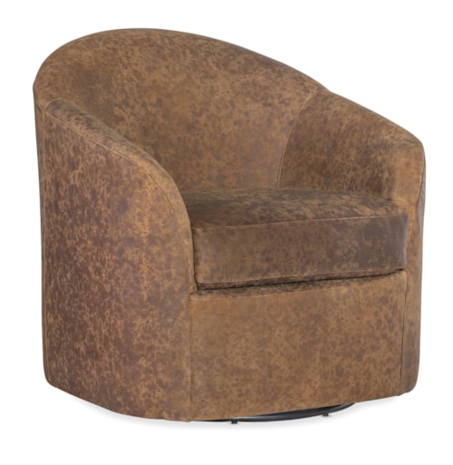 Transitional Barrel Chair with Swivel Base