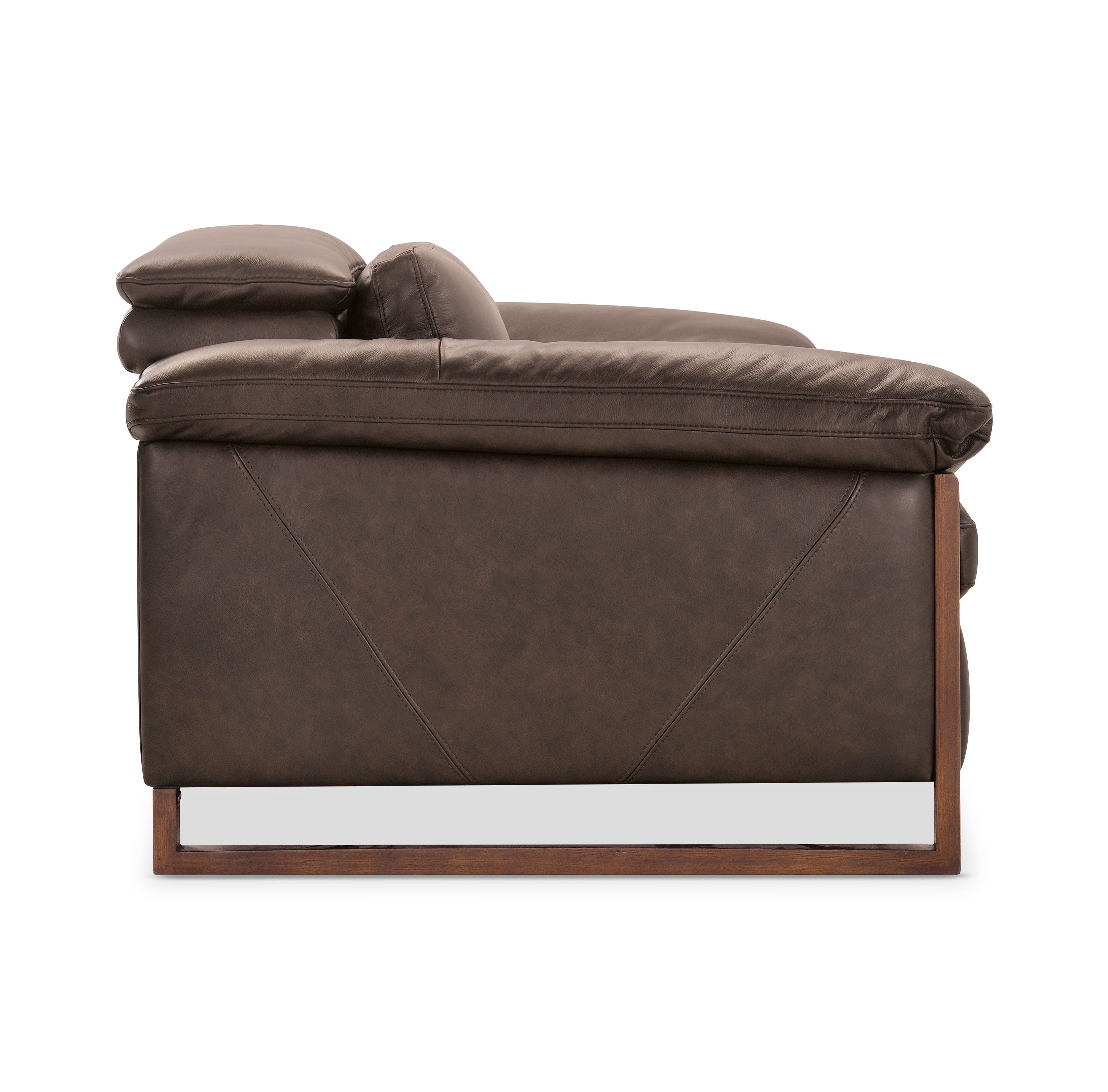 Oversized Leather Pillow-Arm Power Recliner