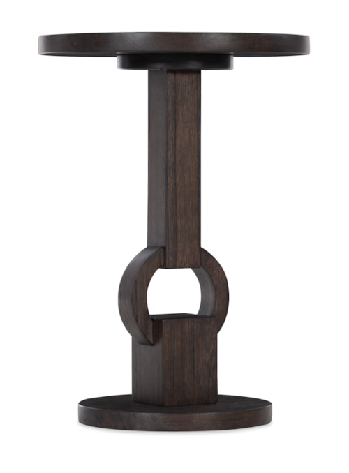 Contemporary Dark Wood Drink Table with Keyhole Base