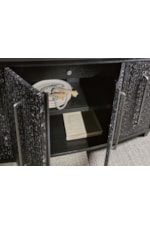 Hooker Furniture Melange Contemporary 4-Door Credenza with Silver Hardware