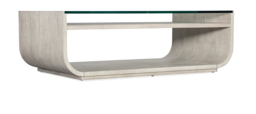 Contemporary Rectangular Cocktail Table with Glass Top