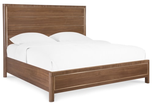 Transitional Queen Panel Bed with Low Profile Footboard