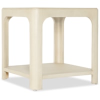 Traditional Square End Table with Fixed Shelf