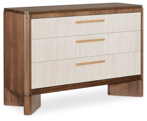 Transitional 3-Drawer Chest with Cloth Drawer Fronts