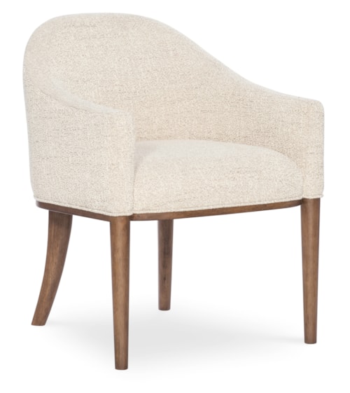 Transitional Upholstered Arm Chair with Wooden Legs