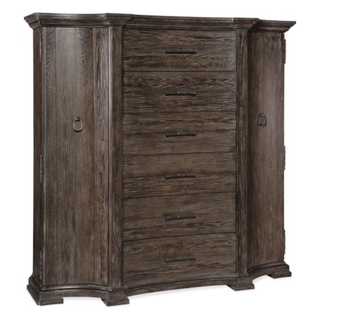 Traditional Gentlemans Chest with 6 Drawers and 8 Shelves