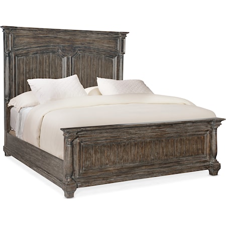 Rustic Traditional King Panel Bed