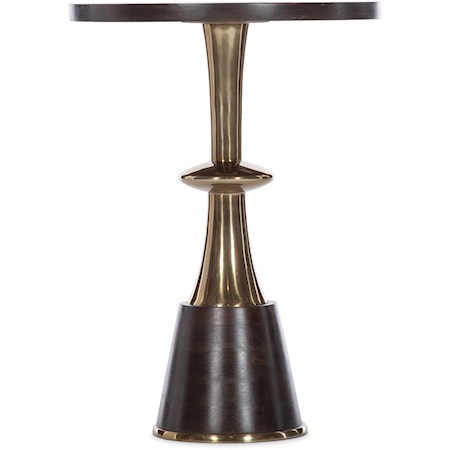 Traditional Accent Table with Gold Metal Base