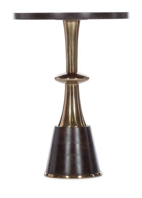 Traditional Accent Table with Gold Metal Base