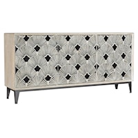 Contemporary 69 Inch Bone Inlay TV Stand with Power Outlets