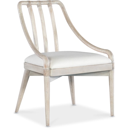 Casual Seaside Chair with Upholstered Seat (2/Cnt)