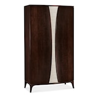 Transitional 2-Door Wardrobe with Interior Mirror