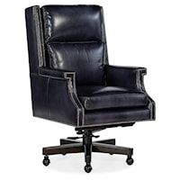 Beckett Leather Executive Swivel Tilt Office Chair with Nailheads