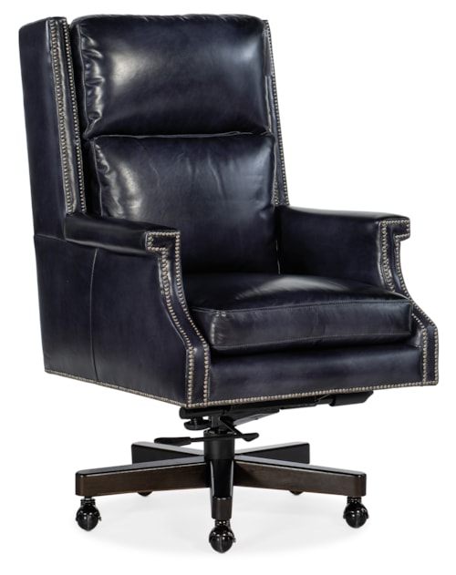 Beckett Leather Executive Swivel Tilt Office Chair with Nailheads