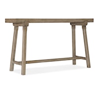 Farmhouse Rustic Oak Console Table with Splayed Legs