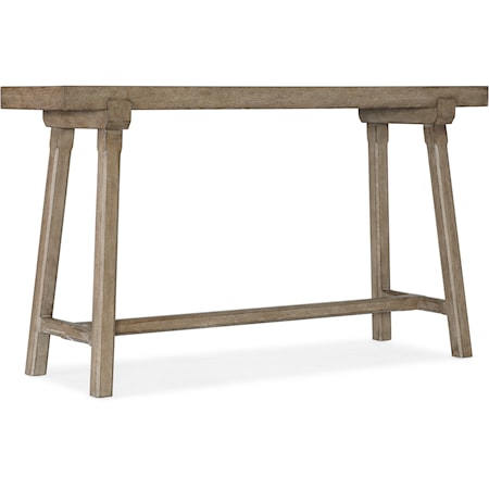 Farmhouse Rustic Oak Console Table with Splayed Legs