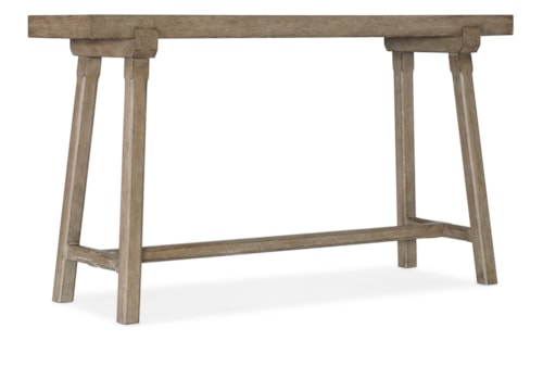 Farmhouse Rustic Oak Console Table with Splayed Legs