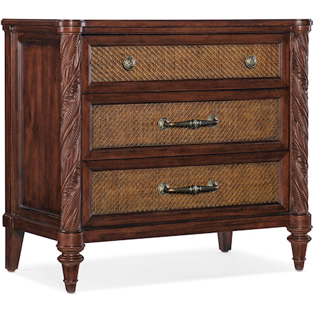 Traditional 3-Drawer Nightstand with USB Ports