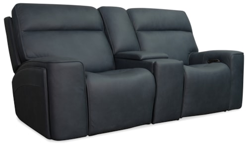 Casual Power Reclining Loveseat with Center Console