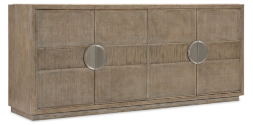 Contemporary 4-Door Dining Credenza with Wine Bottle Storage