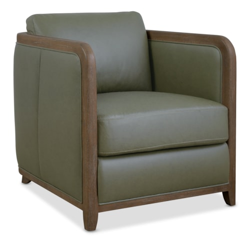 Transitional Accent Chair with Wood Trim