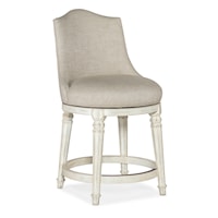 Traditional Upholstered Swivel Counter Stool