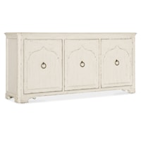 Traditional 3-Door Entertainment Credenza with Wire Management Holes
