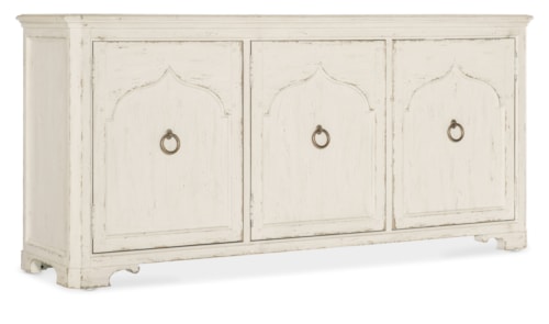 Traditional 3-Door Entertainment Credenza with Wire Management Holes