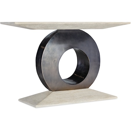 Contemporary Console Table with Metal Circle Base