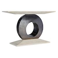 Contemporary Console Table with Metal Circle Base