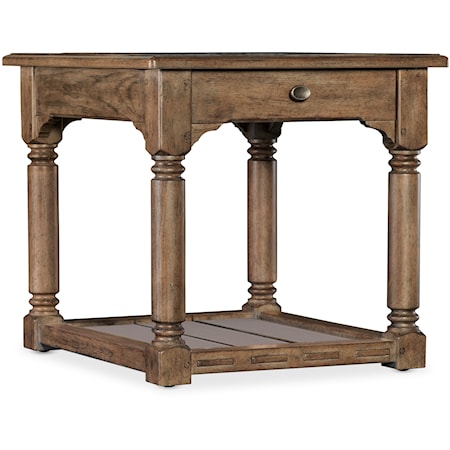 Traditional 1-Drawer End Table with Lower Shelf