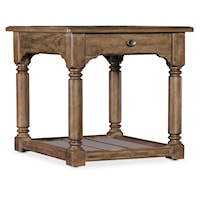 Traditional 1-Drawer End Table with Lower Shelf